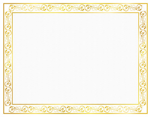 Classic style Certificate with golden floral border