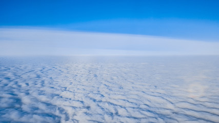 Flying above the clouds.