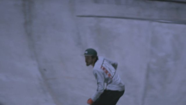 GENEVA, NOVEMBER 2018&nbsp;: Skate rider in skatepark in night slowmotion