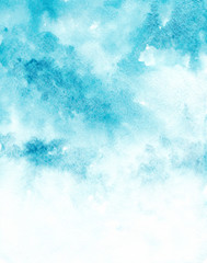 Blue watercolor sky background