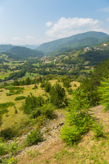 Naklejka premium View of the Mokra Gora from the Sargan Vitasi station,panorama Serbia.