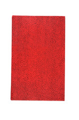 Red book isolated on white background. View from above.