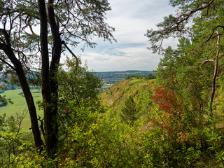 Muschelkalkfelsen und Naturschutzgebiet Hammelberg bei Hammelburg,  Landkreis Bad Kissingen,  Unterfranken,Franken, Bayern, Deutschland