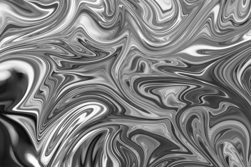 Abstract Gray Black and White Marble Ink Pattern Background. Liquify Abstract Pattern With Black, White, Grey Graphics Color Art Form.