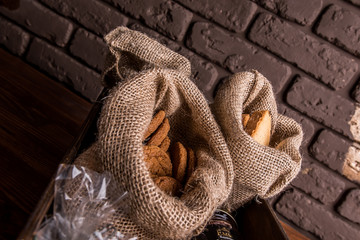 bag burlap cookies crackers sweets flavor gift