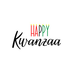 Happy Kwanzaa card. Lettering. calligraphy vector illustration.