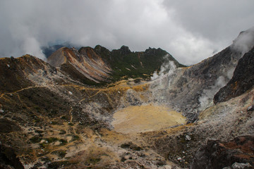Obraz premium Surroundings of the volcano Sibayak on the island of Sumatra in Indonesia. Wildlife Volcanoes