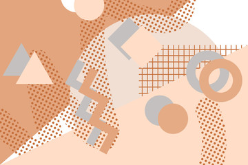 Modern and stylish digital geometric orange background with different shapes.	