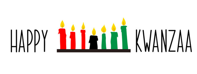 Happy Kwanzaa card. Lettering. calligraphy vector illustration.