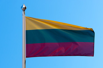 Lithuanian flag on the flagpole
