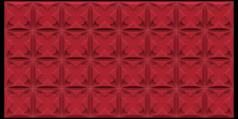 Polygon background with contrast outlines 3d rendering