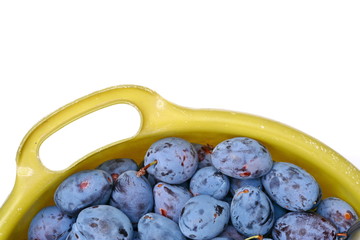 plums isolated on the white background