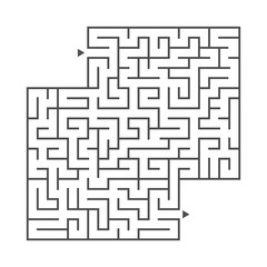 Abstract square maze. Game for kids. Puzzle for children. One entrance, one exit. Labyrinth conundrum. Flat vector illustration. With place for your image.