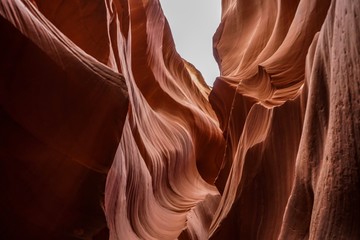 Beautiful view of the inside of the antelope Canyon in Arizona 