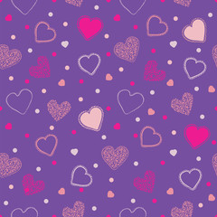 Proton Purple Valentine Seamless Pattern