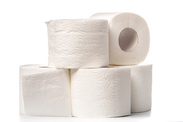 Roll Of Toilet Paper Isolated On White Background