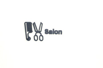 Illustration of Salon with grey text on light background