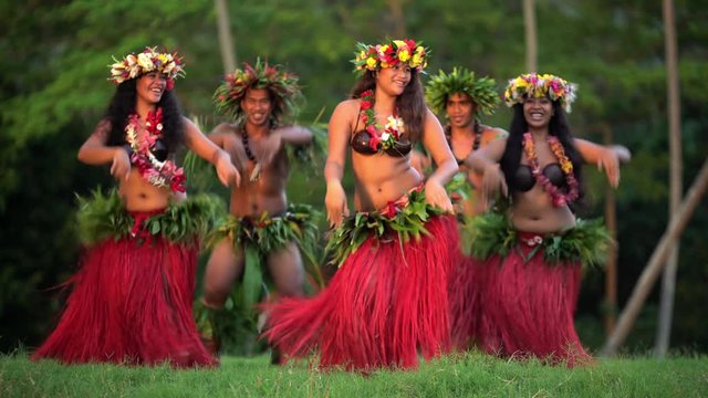 Handsome Male Hula Dancer on the beach at sunset in traditional costume grass  skirt. 14685735 Stock Photo at Vecteezy