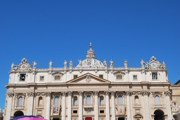 Fototapeta na wymiar View of the St. Peter's Basilica in Vatican city.