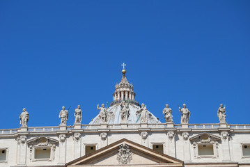 View of the St. Peter's Basilica in Vatican city.