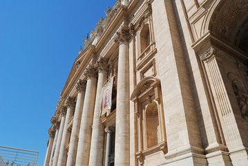 View of the St. Peter's Basilica in Vatican city.