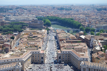 Fototapeta premium The Vatican and the city of Rome look from above.