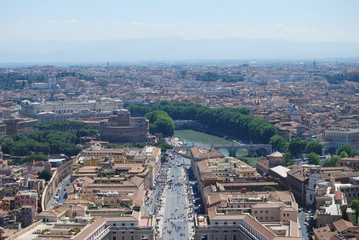 Naklejka premium The Vatican and the city of Rome look from above.