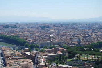 Fototapeta premium The Vatican and the city of Rome look from above.