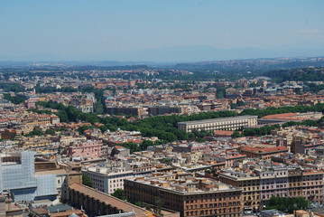 Fototapeta premium The Vatican and the city of Rome look from above.