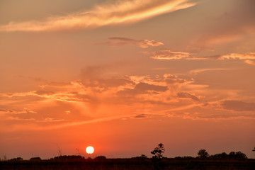 sky at sunset landscape landscape poland red sun