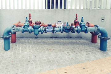 Water pipes joined with valves of the water supply system
