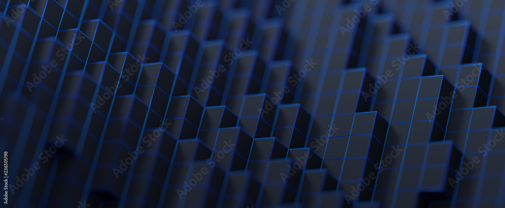 Poster abstract 3d rendering of a modern background with cubes. minimalistic geometric design