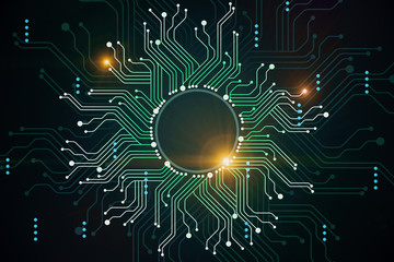 Green circuit background
