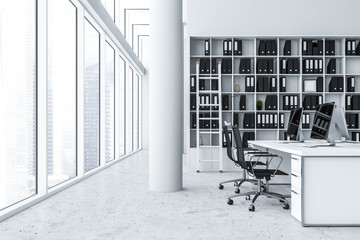 White table office with column