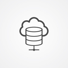 Cloud computing vector icon sign symbol