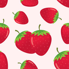 Seamless vector strawberries pattern. Seamless pattern with strawberry. Fruit seamless pattern illustration background for fabric