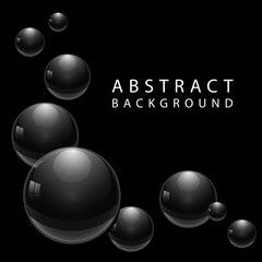 Futuristic technology space style. Abstract particles background with sphere shapes. Sphere with glares and highlights. Vector illustration with transparencies, gradient and effects.