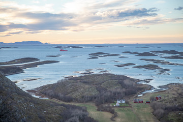 View from the Torghatten mountain in Brønnøy municipality, Nordland county