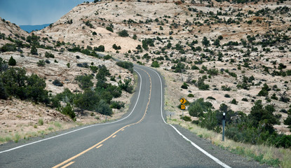 Road with traffic sign 