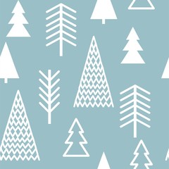 Set of simple Christmas patterns. color illustration of Christmas trees. flat design. winter