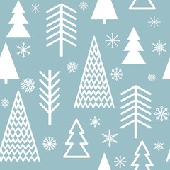 Set of simple Christmas patterns. color illustration of Christmas trees. flat design. winter