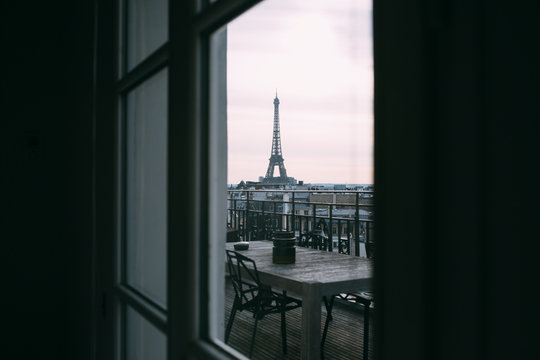 Eiffel Tower through the window
