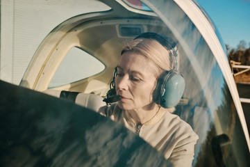 Pilot talking to air traffic controller