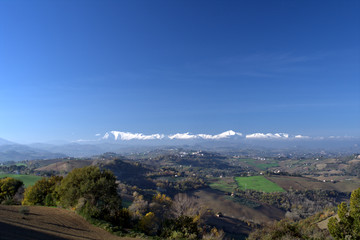 view of mountains,italy,sky,blue,beautiful,countryside, panoramic,hills, horizon,countryside,hill,white
