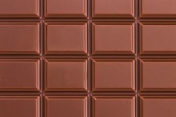Texture of the milk chocolate bar from top view