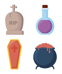halloween celebration set icons