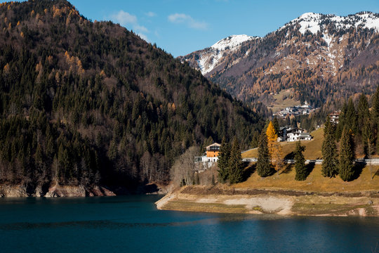 Lake on mountain. Alps.