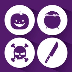 halloween celebration set icons