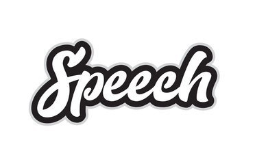 black and white speech hand written word text for typography logo design