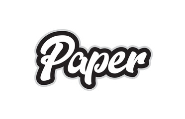 black and white paper hand written word text for typography logo design